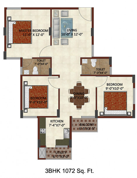 3BHK FLAT READY TO POSITION AT YELAHANKA-2